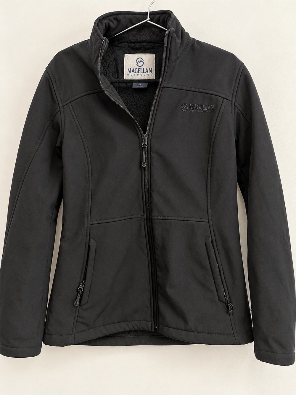 Magellan Outdoors Black Fleece Lined Full Zip Jacket Small